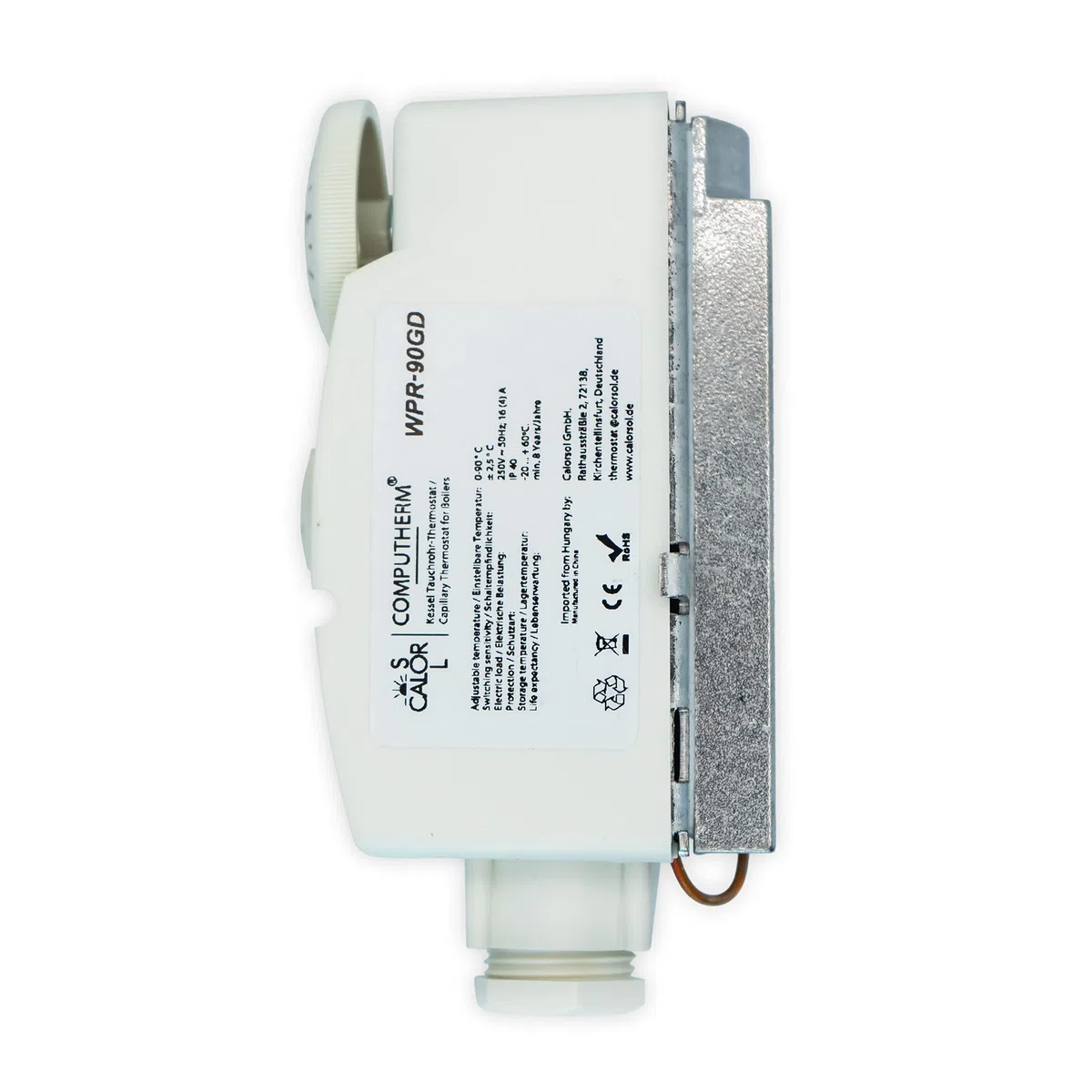 COMPUTHERM Thermostat Contact WPR-90GD, pour Chauffage et climatisation, Bouton Rotatif de réglage, Surveillance du Circuit de Chauffage, Protection Contre la surchauffe.