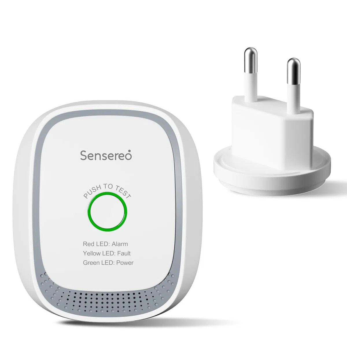 Détecteur de Gaz Naturel Sensereo CG-1, Branché sur Prise, Alarme 70dB avec LED et Auto-Test, Capteur Haute Sensibilité pour Gaz Méthane, Usage Domestique et Professionnel