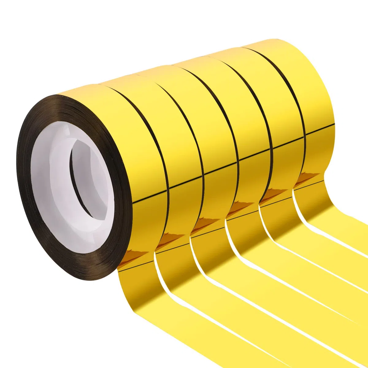 6 rouleaux de ruban adhésif décoratif pour carrelag doré(12 mm x 25 m) effet miroir métallique decoratif ruban adhésif, bricolage autocollante joints bande d'étanchéité pour plafond murs sols
