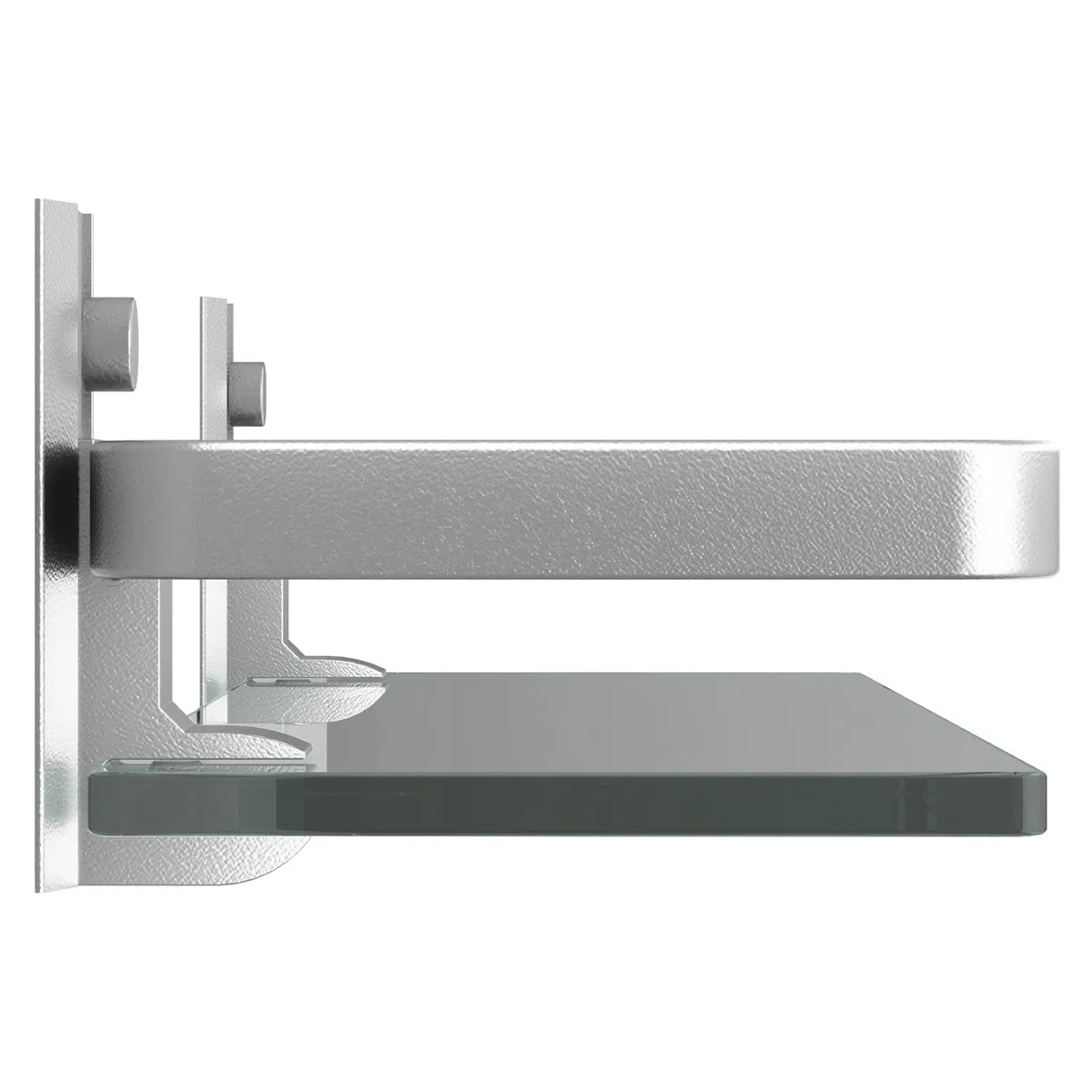 Danpoo Étagère Murale en Verre Tablette Salle de Bain,étagères murales en Verre trempé de 6 mm d'épaisseur pour Salle de Bain avec Support en Aluminium, Organiseur de shampooing, argenté