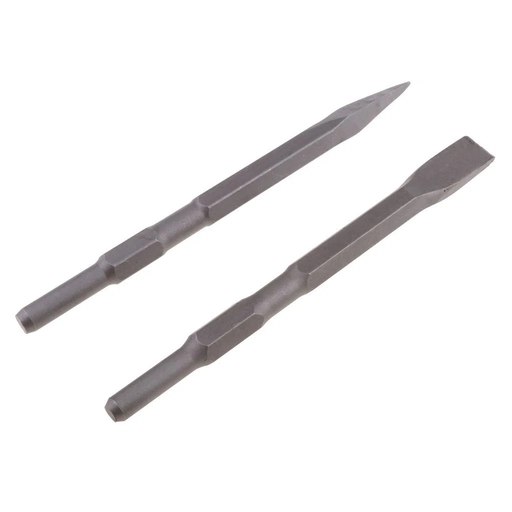 17mm Ciseau à Pointe Hexagonale et Ciseau Plat pour Marteau électrique, Pic électrique