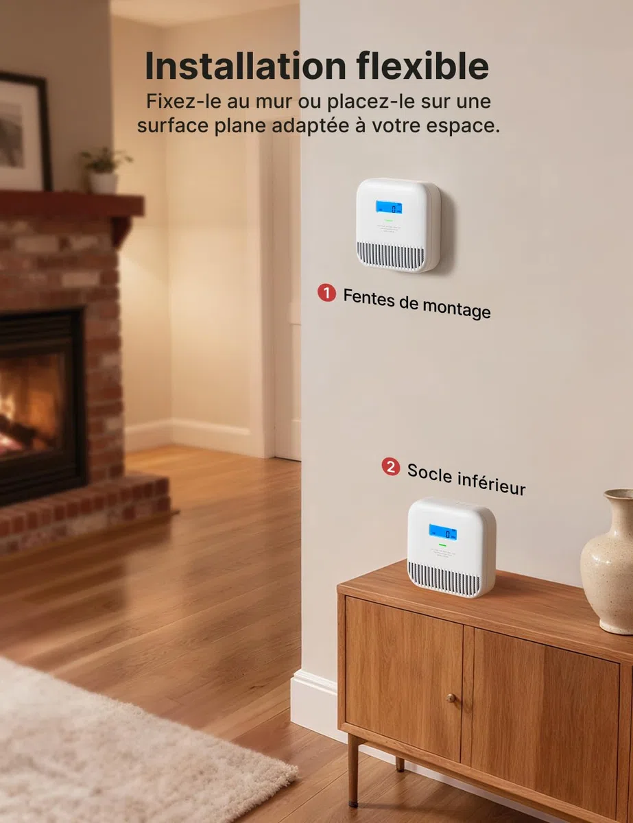 X-Sense Détecteur de Monoxyde de Carbone Autonome, Détecteur de CO Portable pour Voyage, Alimenté par Une Batterie Intégrée de 10 Ans, XC0K-SN