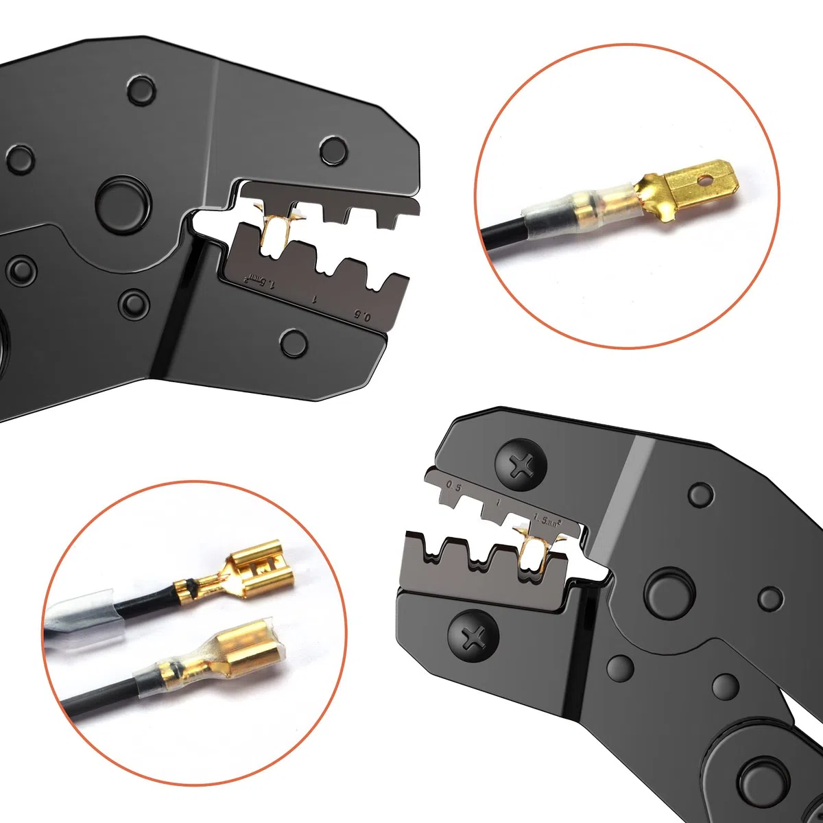 Preciva Pince à Sertir, 600 Terminals Sertissage Wire Crimpers Support 0.5-1.5mm2, Pinces Professionnelles Outil à Sertir