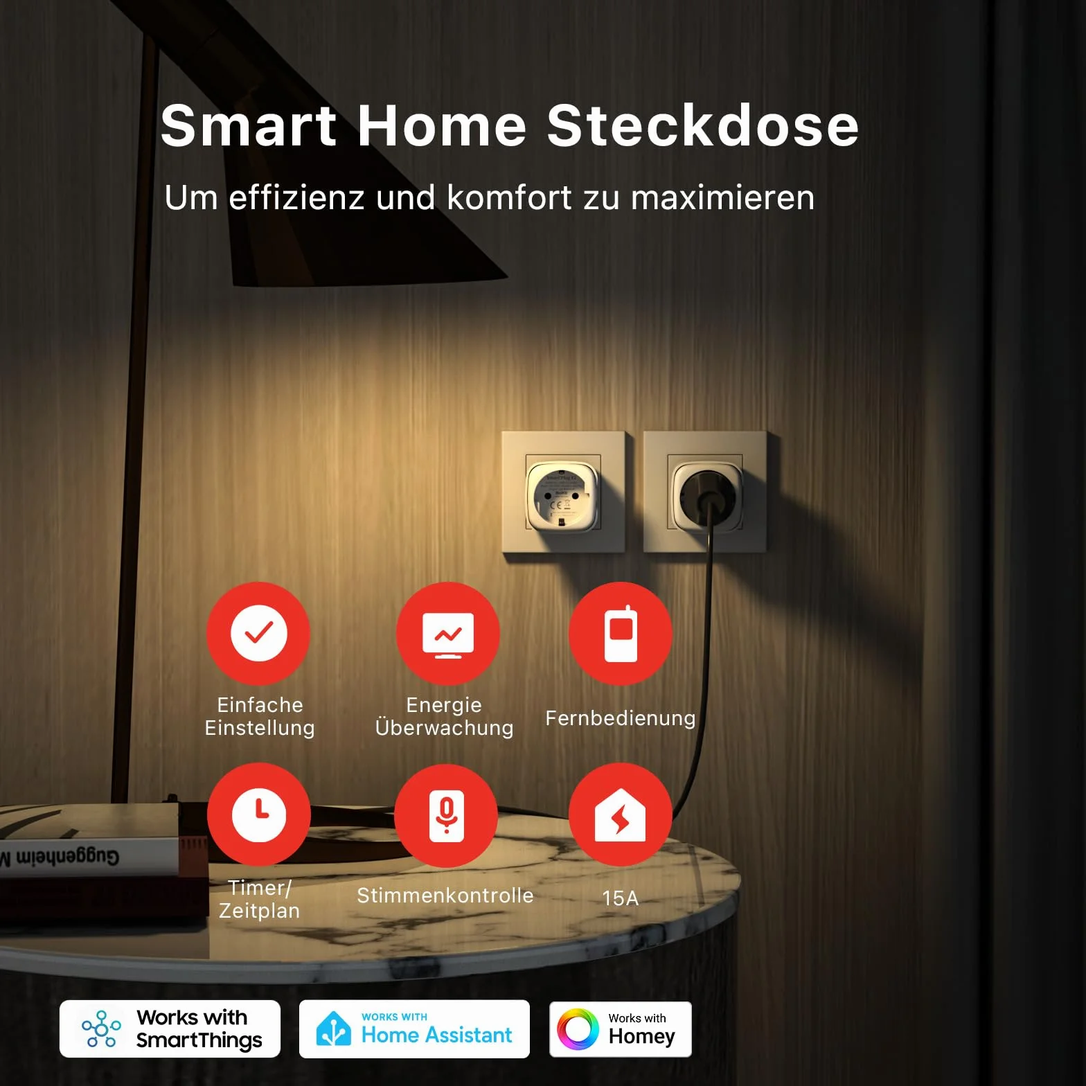 THIRDREALITY Prise Intelligente Zigbee avec Consommation Énergétique 2 Pièce(Type F), 16A, Répéteur Zigbee, Hub ZigBee Requis, Fonctionne avec Home Assistant, Homey, Compatible avec SmartThings, Alexa
