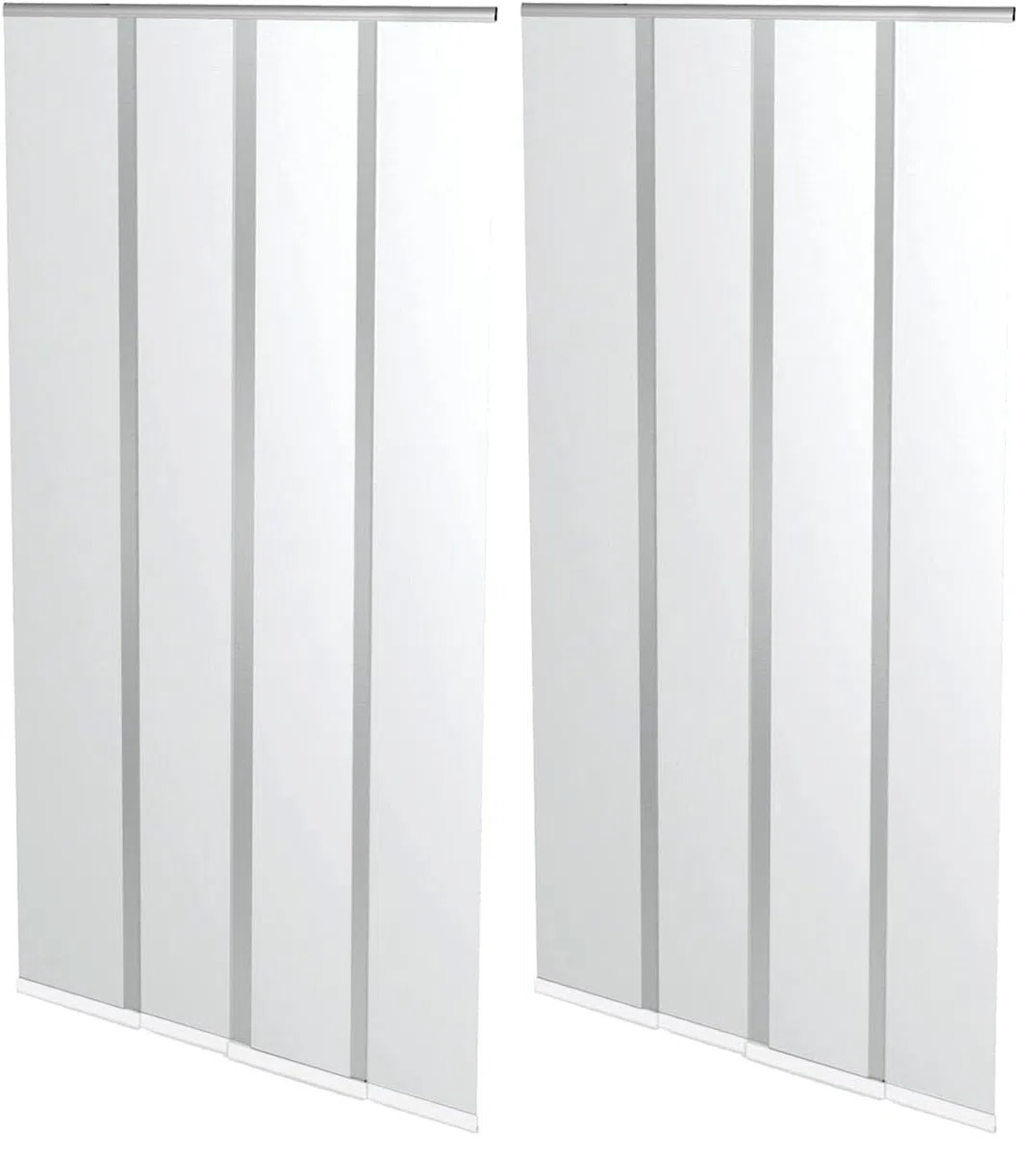 Windhager rideau anti-insectes lamelles 100 x 220 cm, moustiquaire de porte blanche, protection contre mouches et moustiques pour balcon et terrasse, montage sans perçage, 04316 (Lot de 2)