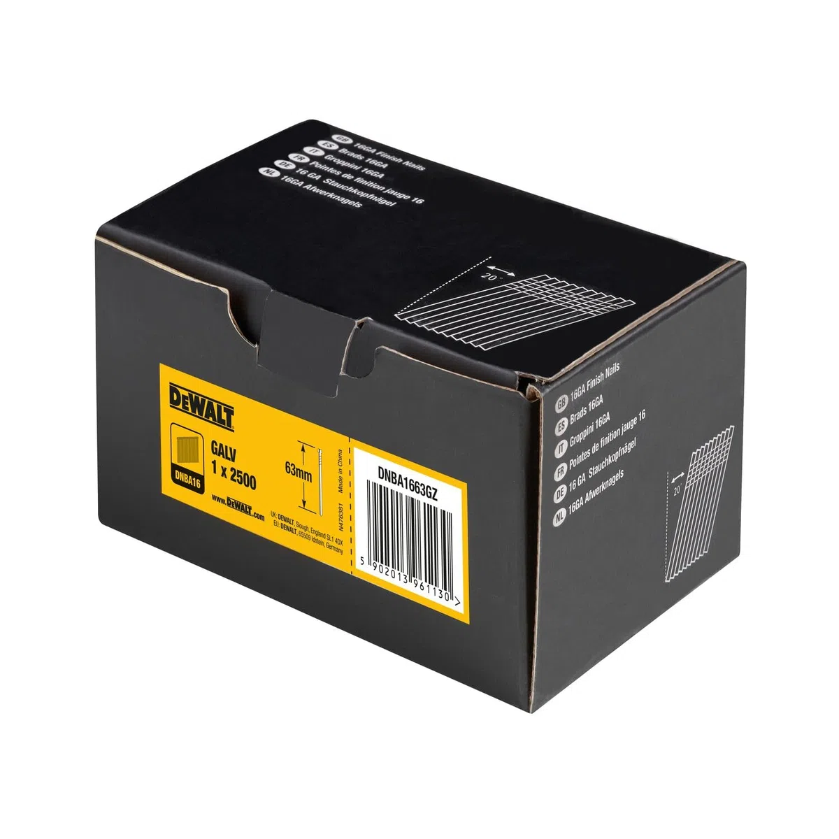 DEWALT Pointes 16Ga 20° DNBA1663GZ