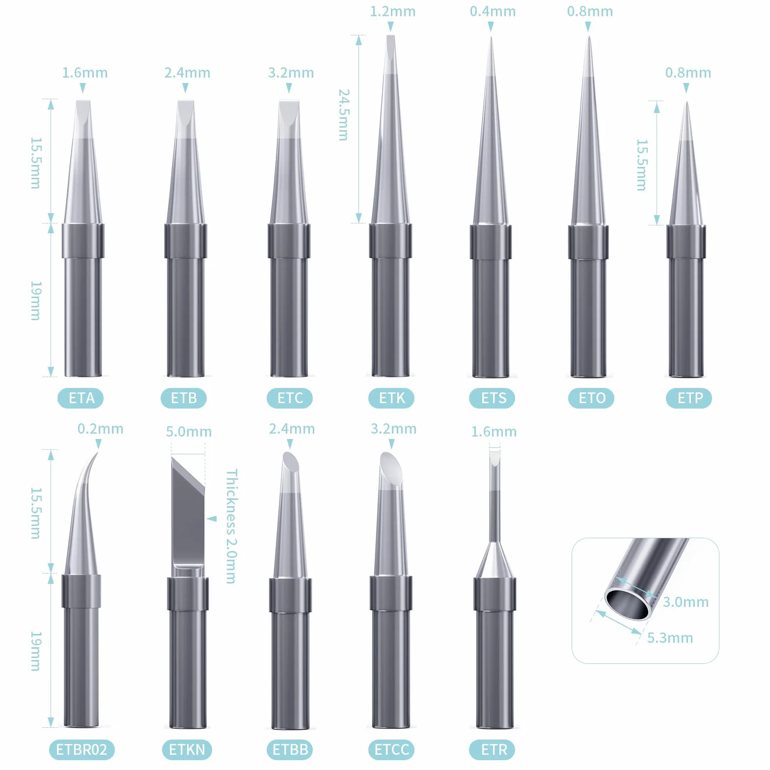 HANGLIFE ET Pointes Fer à Souder pour Weller WE1010NA WE1010EDU WES51/50 WESD51 WCC101 PES51/50 WEP70 LR21 et Stations à Souder/de Fer à Souder – Pointes de Rechange pour Équipements de Soudage Weller