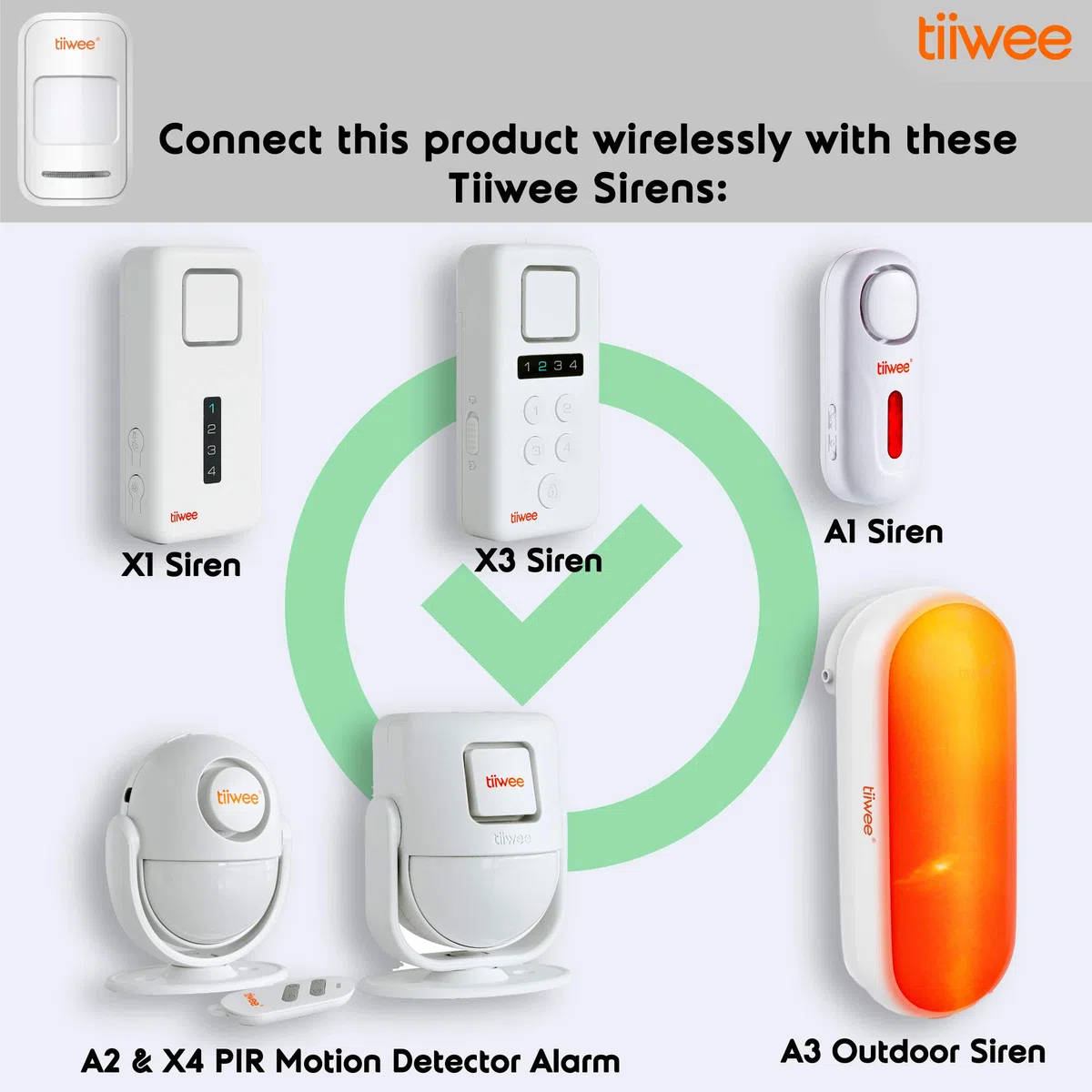 tiiwee Détecteur de Mouvement PIR TWPIR02 pour Le Systme d'Alarme Tiiwee - Anti-Intrusion sans Fil - Sécurité de la Maison, Blanc
