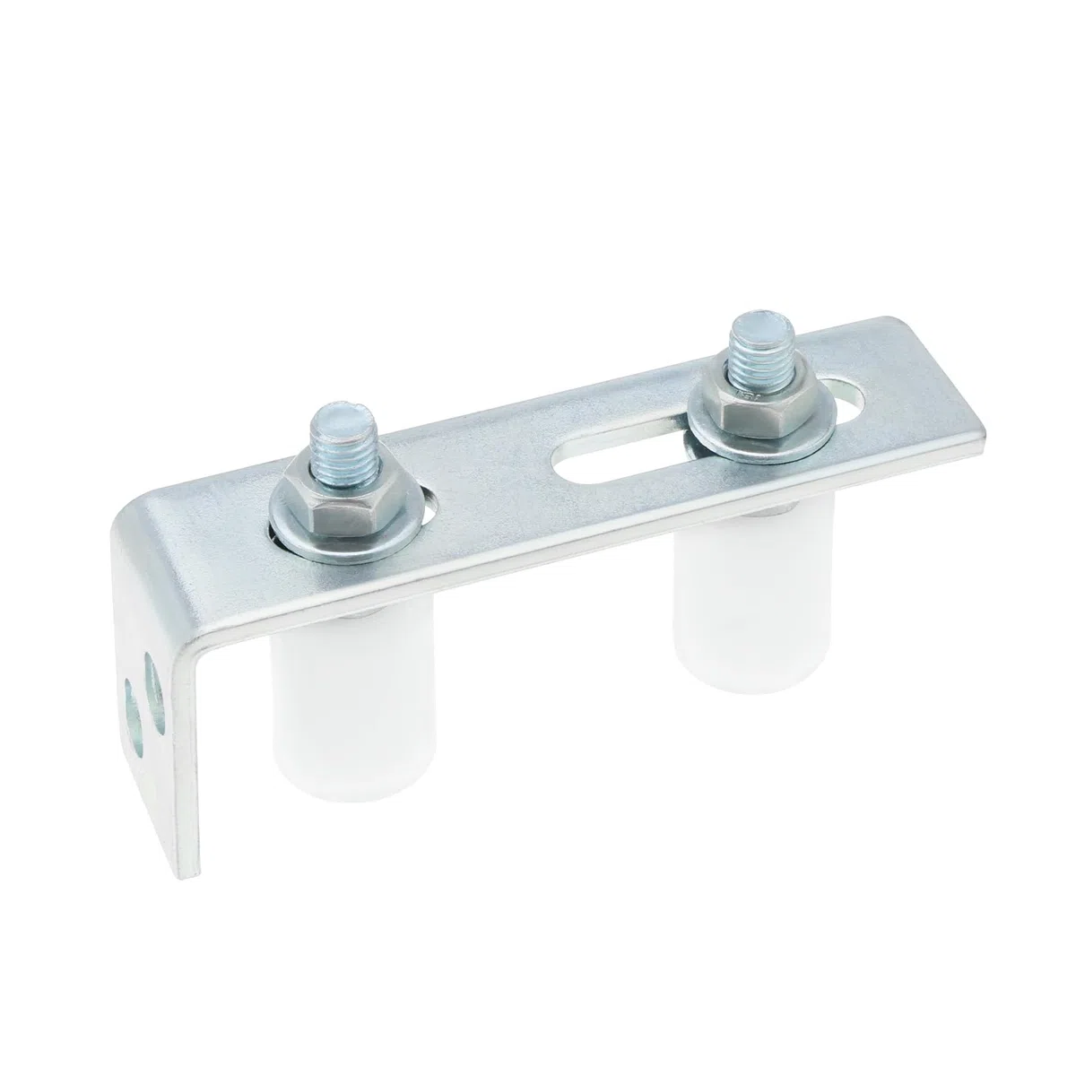 EMSea 1 lot de guides de portail, bloc de guidage pour porte de cour, cadre de roue en zinc blanc, 30 x 40 mm, rouleau pour porte coulissante, portail d'usine