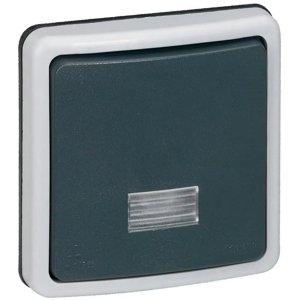 Interrupteur Ou Va-Et-Vient Étanche À Voyant 10A Plexo Ip66 Composable - Gris