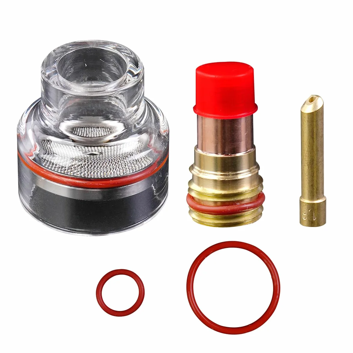 Namvo Ensemble de Buses en Verre de soudage TIG, Ensemble de Pistolets de soudage TIG-17/18/26 avec lentille à gaz, mandrin, coupelle en Verre, Accessoires de soudage TIG complets pour Machine de