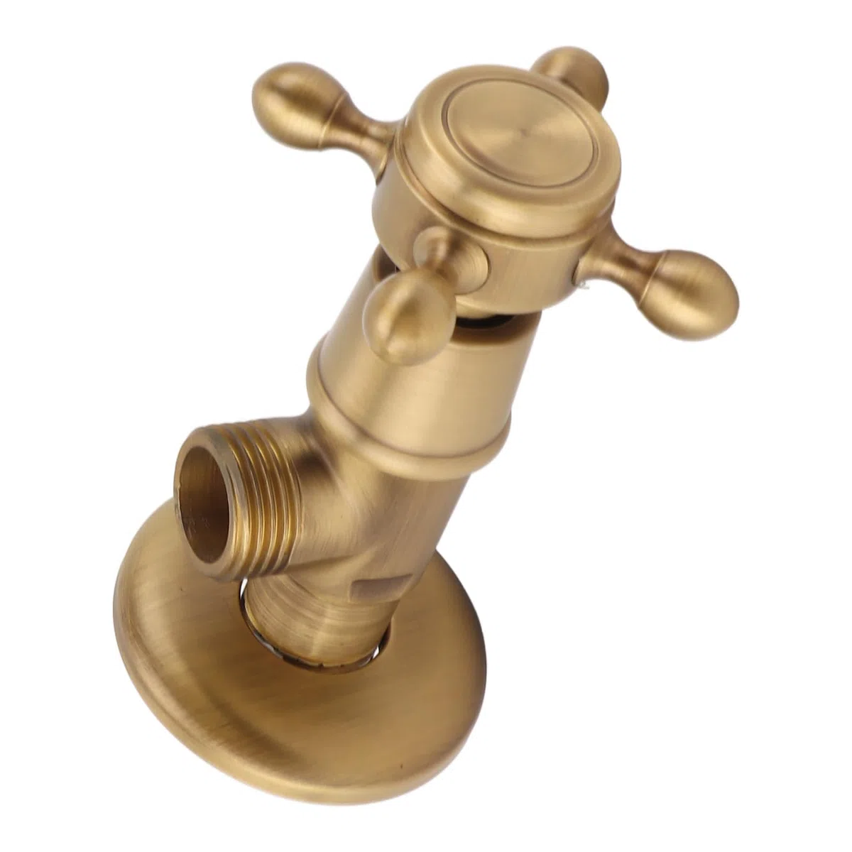 Vanne d'arrêt d'eau en laiton vintage épais pour la maison (antique)