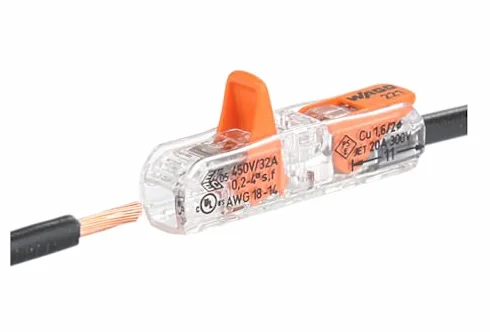 Wago - 221-2411 - Connecteur de passage, avec levier, pour tous les types de conducteurs, maximum 4 mm² (30 pièces)