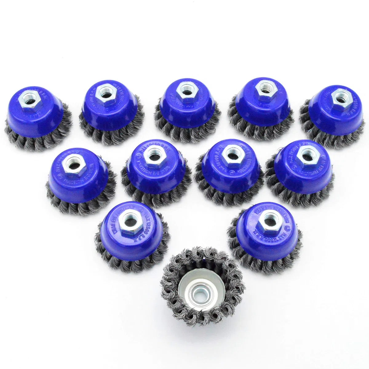 Lot de 12 brosses M14 Ø 75 mm en acier torsadé pour meuleuse d'angle