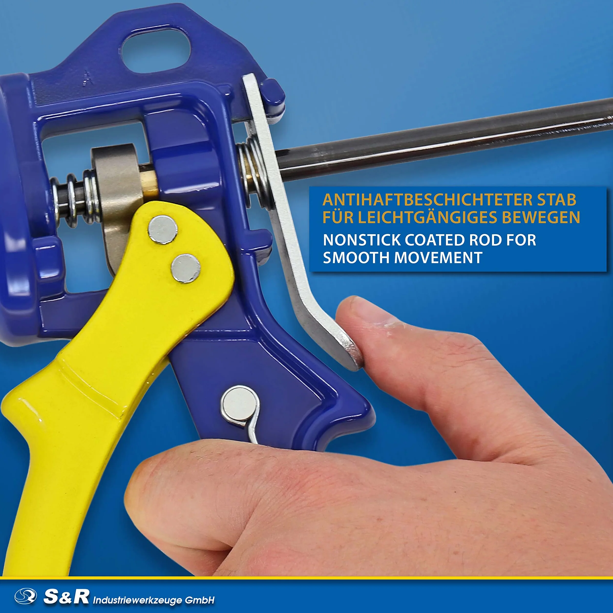 S&R Pistolet à Cartouche Silicone Professionel en Métal. Pour Cartouches de Silicone jusqu'à 310ml, Transmission de force 18:1