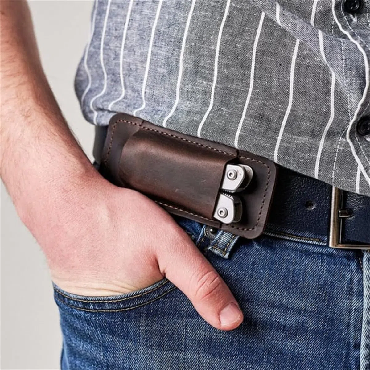 Fourreau de couteau en cuir rétro horizontalement, étui horizontal pour ceinture, couteau de transport horizontal, fourreau de couteau en cuir fait à la main pour homme