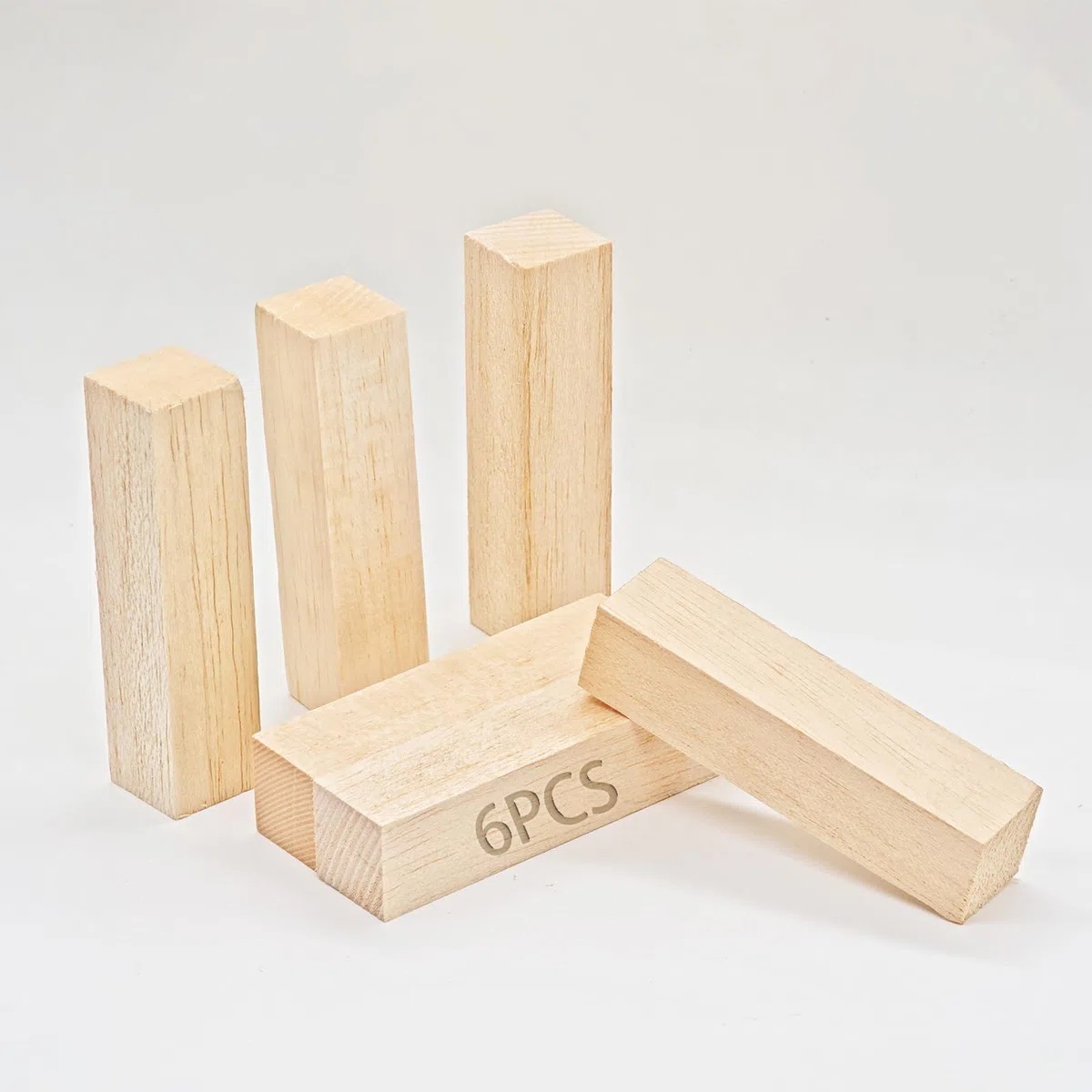 HONGLAND Lot de 6 blocs de bois de balsa 100 x 25 x 25 mm pour loisirs créatifs, modélisme et décoration d'intérieur (100 x 25 x 25 mm)