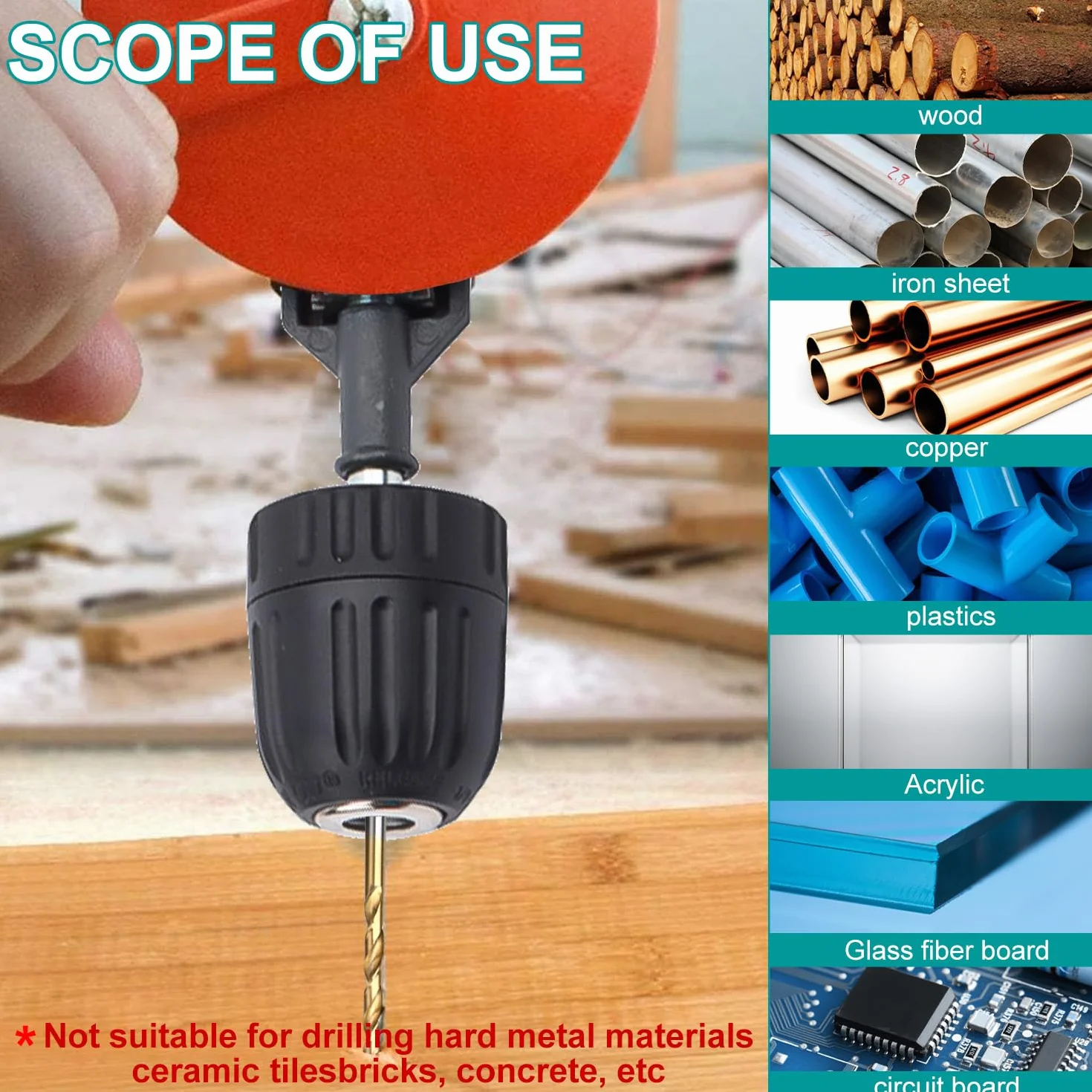 Mini Perceuse a Main Ensemble, 3/8 (1.5-10 mm) Pouce Mini Perceuse sans fil, avec 13 Piqûres de Forage, Perceuse a Main pour le Punch en Bois et en Plastique (1)
