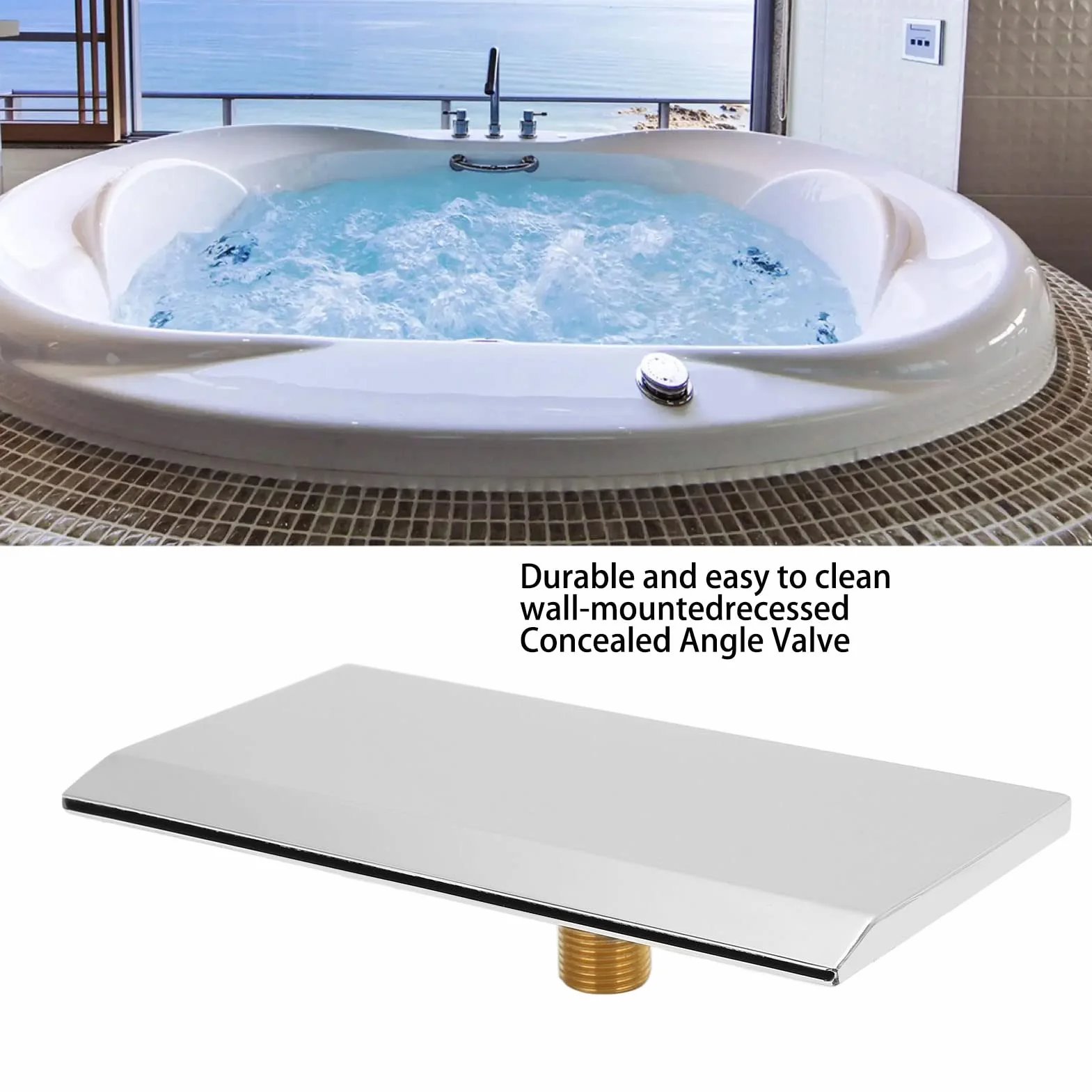 Bec de Baignoire Cascade, Externe Bassin Cascade Cascade Fontaine de Piscine en Acier Inoxydable, Bec de Baignoire Mural Robinet de Buse pour SPA, Piscine