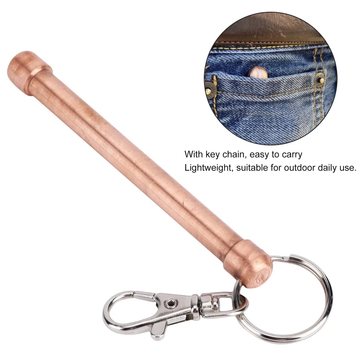 Ouvre-Porte et Poussoir de Bouton en Cuivre sans Contact - Porte-clés sans Contact pour Ascenseurs, Dab et Surfaces Publiques (Protection par Rouleau de Nettoyage à la Main)