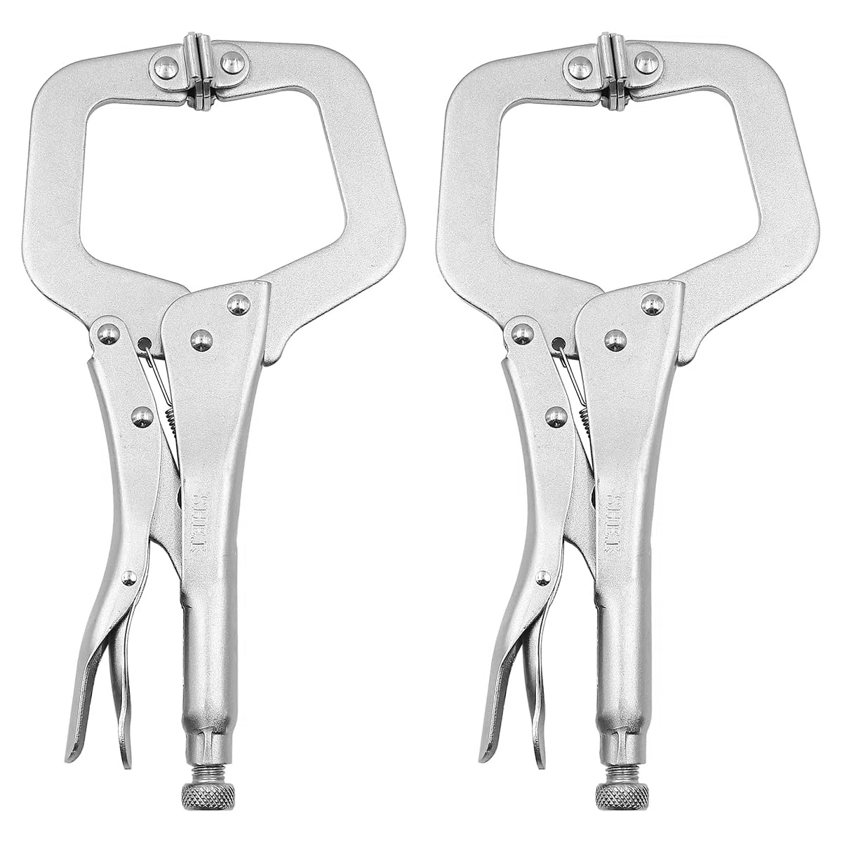 Lot de 2 serre-joints pivotants en acier de 27,9 cm avec embouts pivotants - Pince en C en acier durable de 275 mm pour travail du métal - Soudage