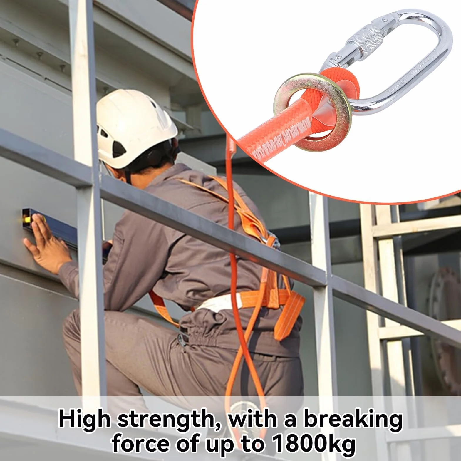 HERCHR Longe De Protection Contre Les Chutes, 1,6 M Petite Boucle De Ceinture De Sécurité pour Travaux Aériens