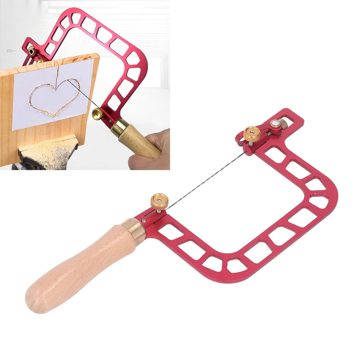 Scie À Chantourner, Cadre en Alliage, Fil D'Acier Rapide Et Propre Coupe Régulière, Scies À Main Multifonctionnelles Incisives + Lime de Secours, pour Projets D'Artisanat, Bijoux Diy