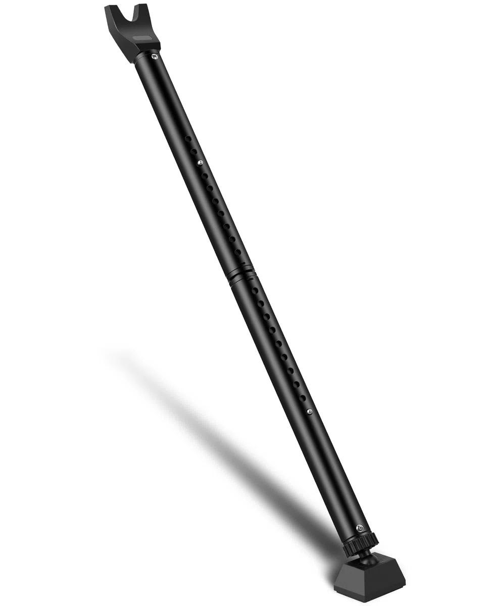 HOMGEN Barre de sécurité réglable pour porte coulissante, barre de verrouillage télescopique haute pour porte française, serrure de terrasse coulissante, noir