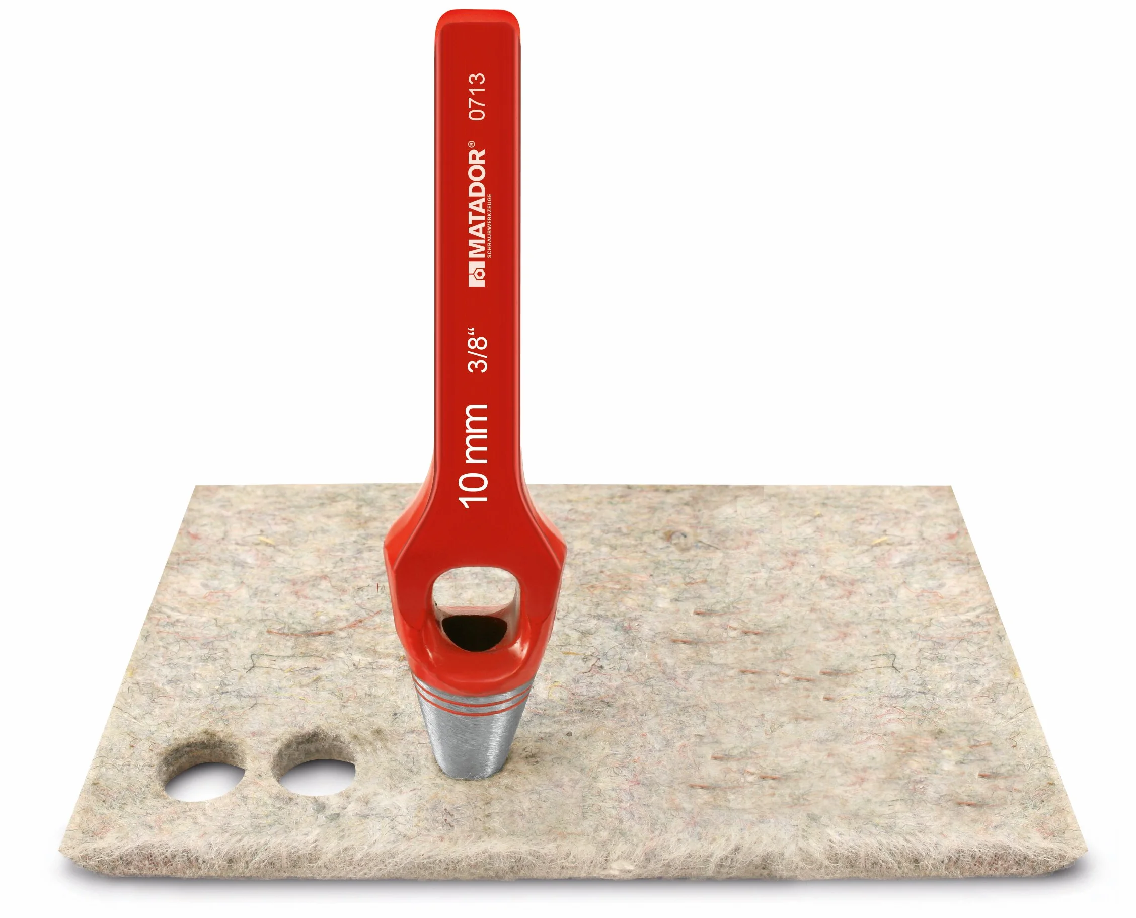 MATADOR Poinçon DIN 7200 A 0713 0220–22 mm en Métal Rouge, Corps forgé, Tranchant renforcé 47–52 hRC, Forme DIN 72, C C 35/45/rouge laqué, 22 millimètres, Manuel