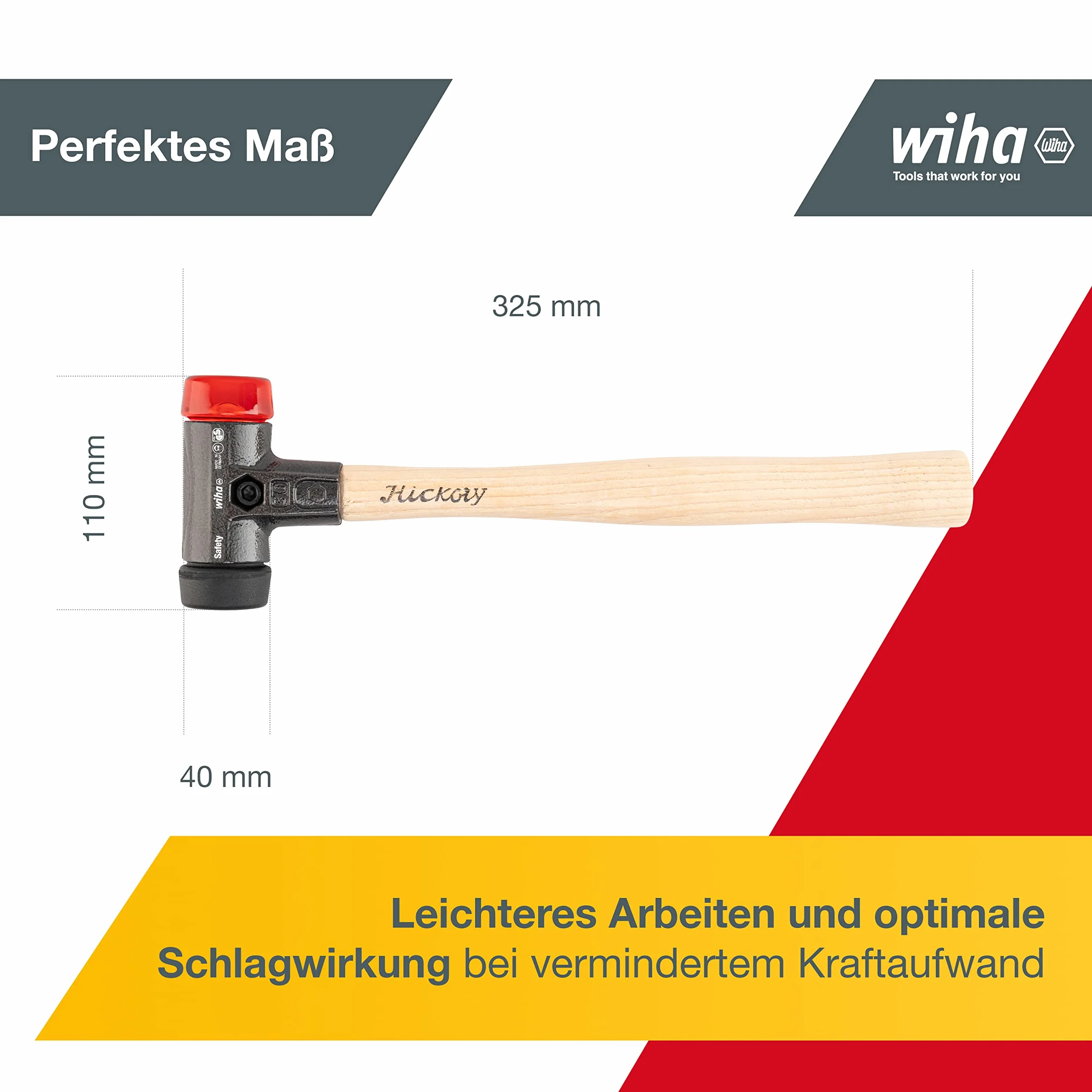 Wiha 83238 Marteau nylon Noir/orange 40 x 640 mm (Import Allemagne)
