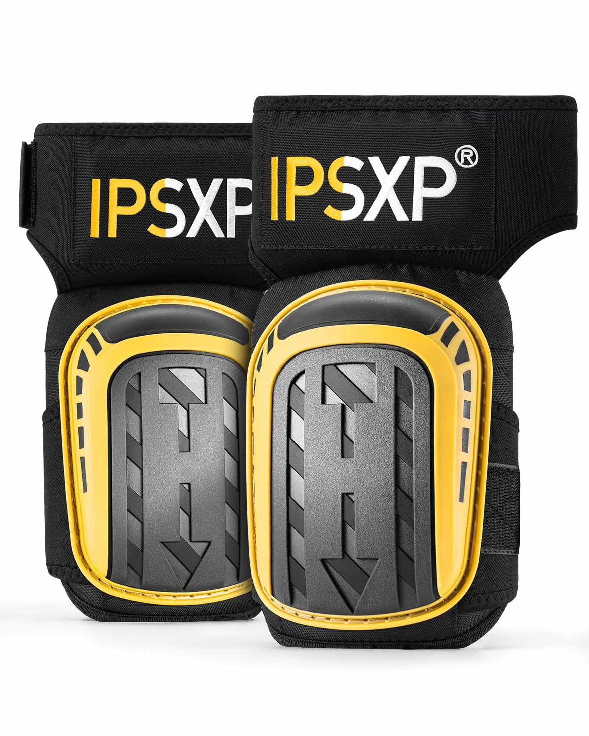 IPSXP Genouillères Professionnelles pour le Travail, Genouillère Carreleur, Jardinage et Construction, avec Double Coussin en Gel Épais et Sangles Antidérapantes Réglables 1 Paire