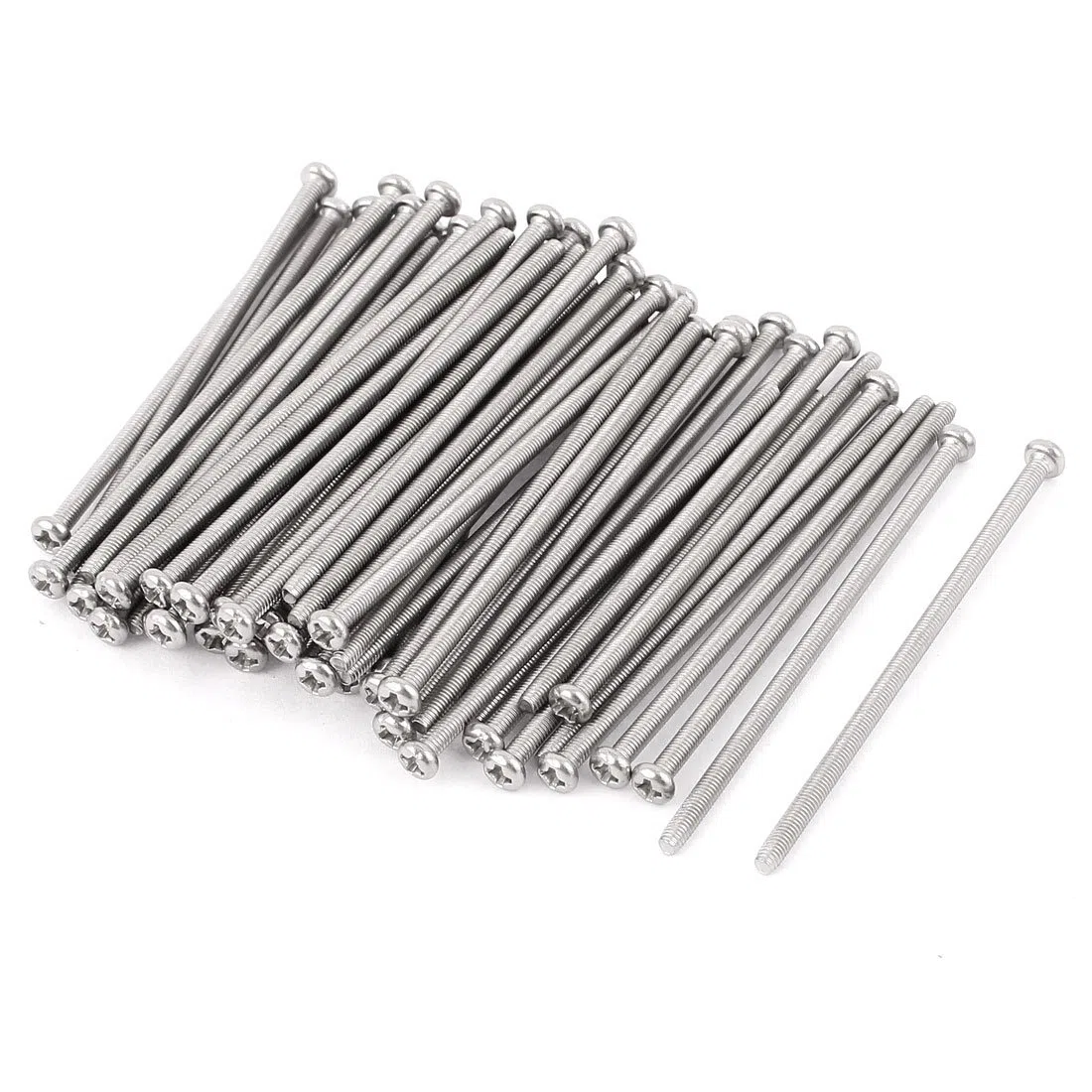 sourcing map M3 x 70mm Vis à tête cruciforme cylindrique boulon en 304 acier inoxydable 60pcs