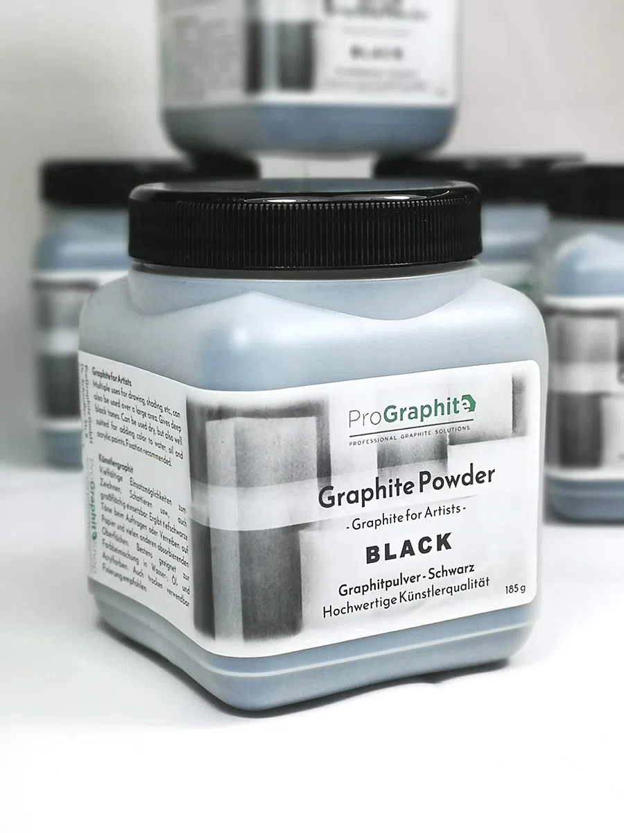 Graphite artistique naturel noir en poudre (500ml) Graphite for Artists, gris color