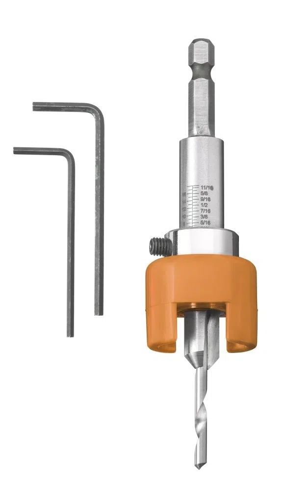 kwb Mèche pour bois dur Ø 4 mm en HSS-M2 avec fraise à lamer, butée de profondeur réglable et queue hexagonale 1/4"