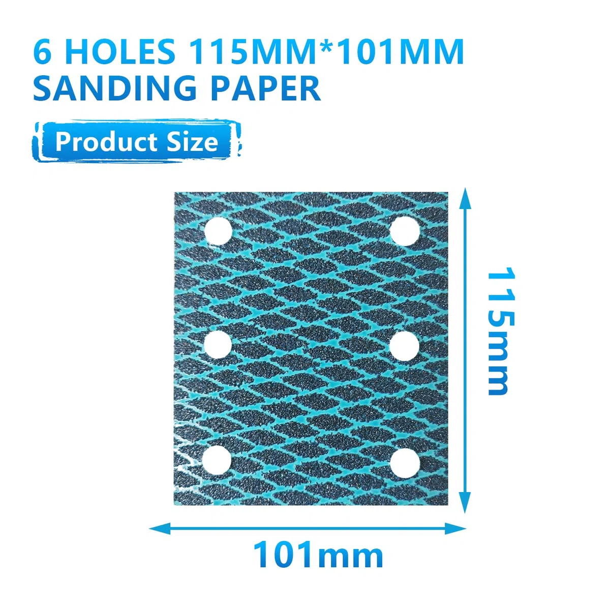 Lot de 70 feuilles de papier abrasif 115 x 101 mm - Perforatrice à 6 trous - Grain 40/60/80/100/120/180/240 - Papier abrasif pour ponceuse orbitale
