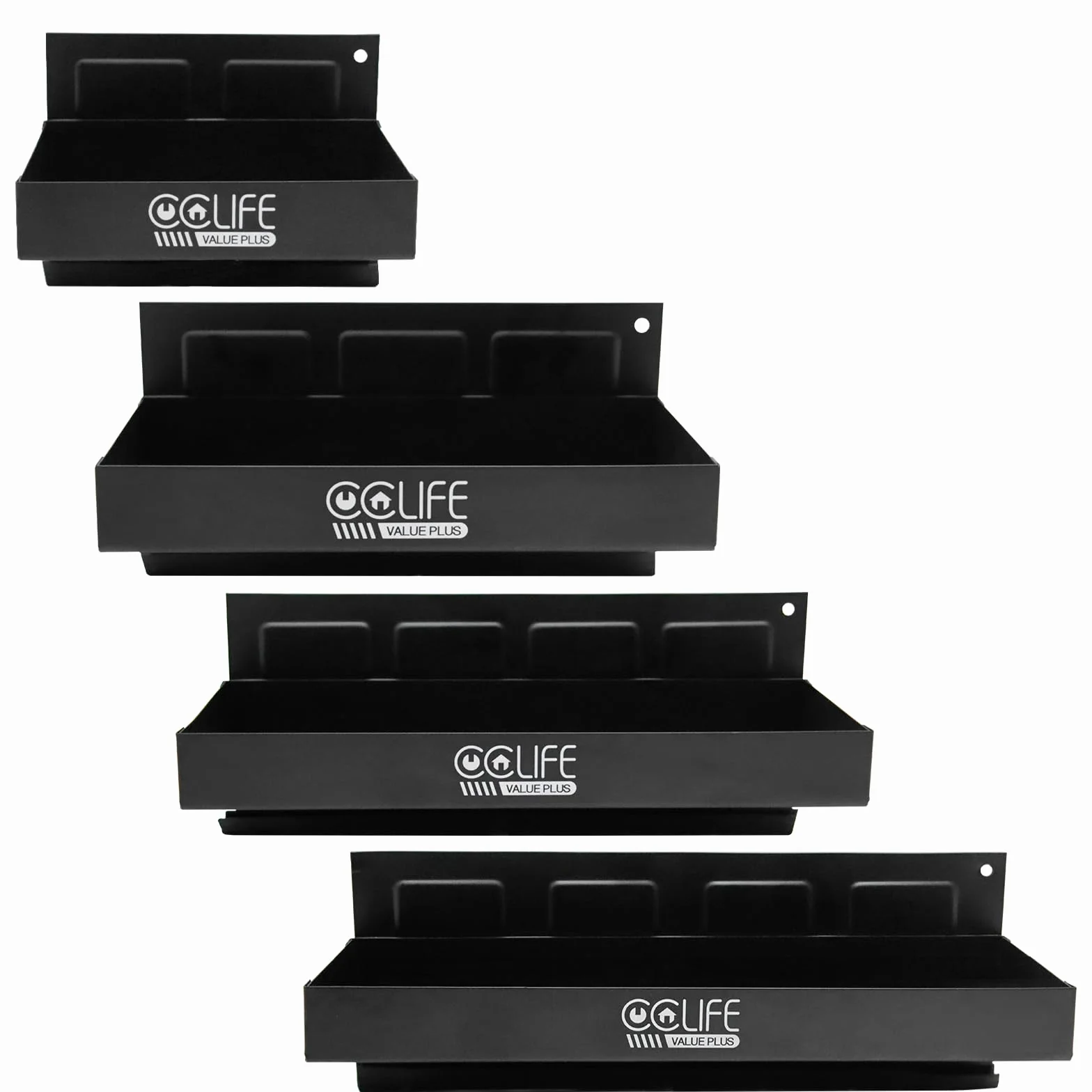 CCLIFE Lot de 4 étagères magnétiques pour Atelier - Longueur : 150-210-270-310 mm