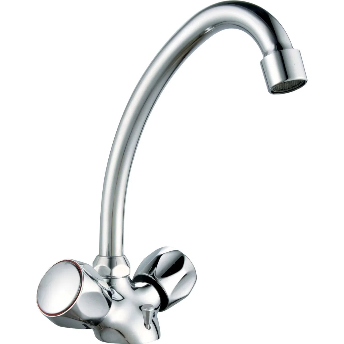 Edouard Rousseau - Mélangeur Lavabo Konfort - Robinet en Laiton à Bec Mobile - Poignées en Métal - 242 (Hauteur) x 155 (Saillie) mm - Chromé