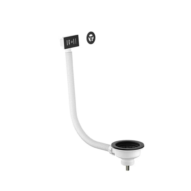 Bonde d'évier de cuisine universelle Noir mat 90 mm