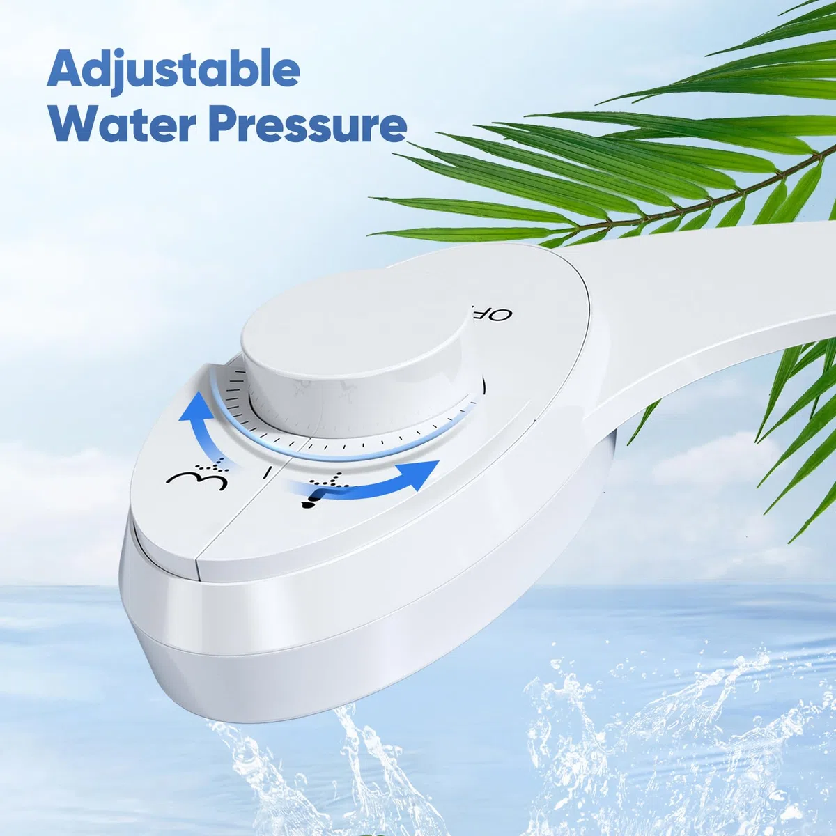 Pulvérisateur Bidet non électrique, Bouton poussoir réglable Toilette Japonaise pour eau froid de toilette bidet Abattant WC Alle De Bain avec Double Buses rétractables autonettoyantes