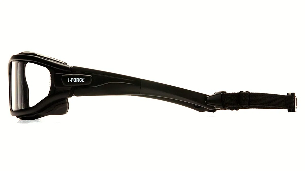 PYRAMEX I-Force Lunettes de Sport à Double Panneau Anti-buée, Monture Noire/Verres Transparents Anti-buée