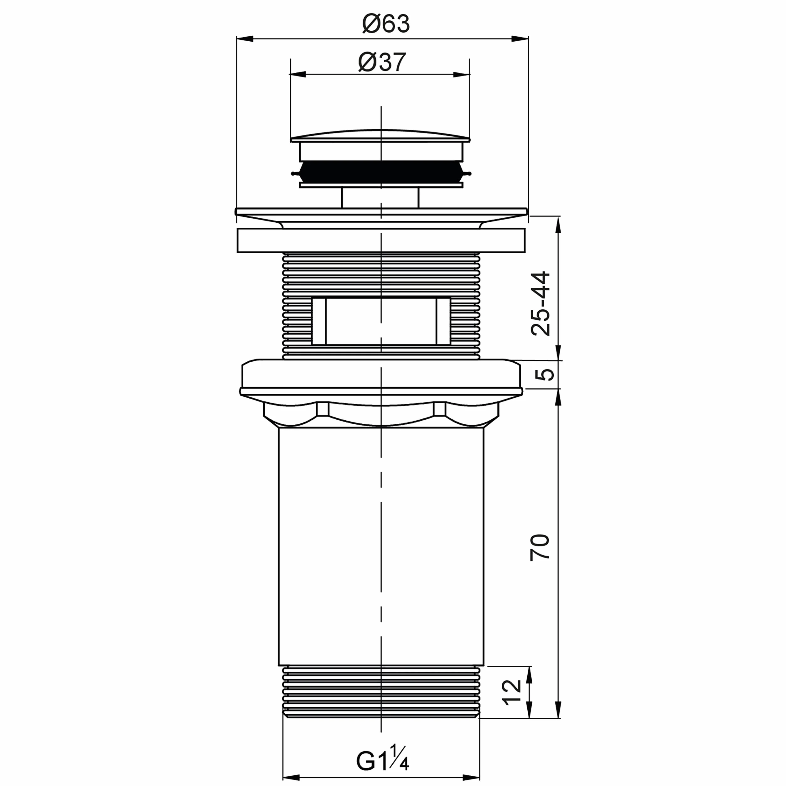 Wirquin 30723417 Bonde de lavabo laiton chromé avec système Quick-Clac avec corps de bonde