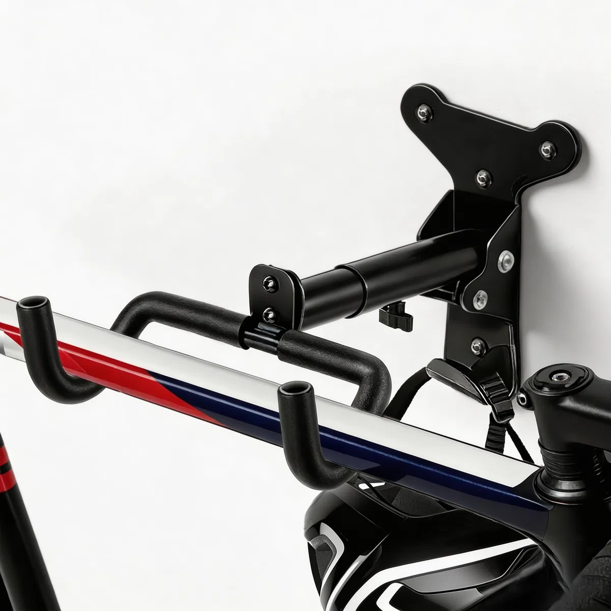 Support Mural Vélo, Porte-Vélo Horizontal pour Garage, Crochet Mural Résistant et Réglable pour Vélos de Route, VTT et Hybrides – Idéal Garage, Appartement et Maison-1 paquet | Rétractable et Pliable