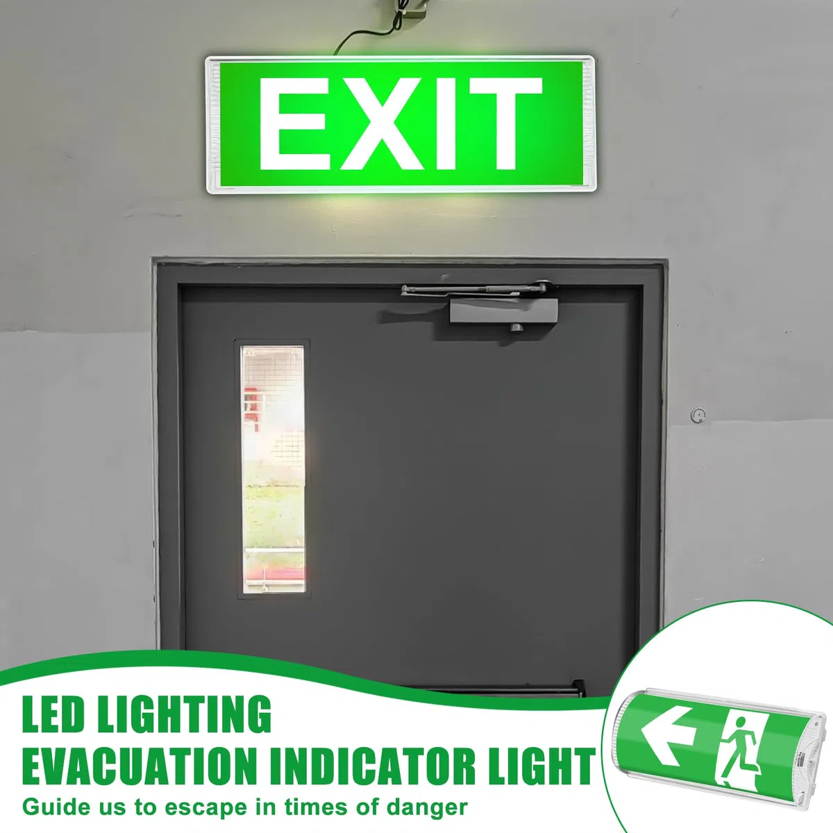 Éclairage d'urgence à LED, éclairage d'urgence avec batterie de rechange jusqu'à 3 heures, lumière de sortie de secours avec interrupteur étanche, 100 perles de lampe, lampe d'urgence étanche pour