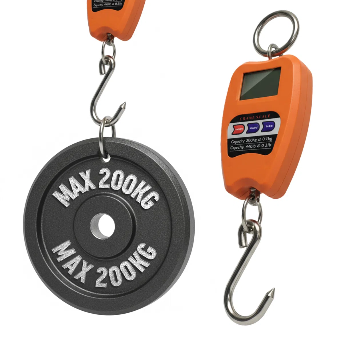 TEMPO DI SALDI Balance professionnelle numérique industrielle crochet dynamomètre ressort max 200 kg, Assortis