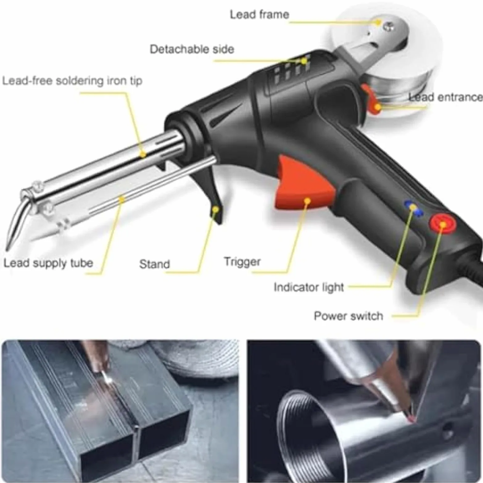Outils de soudage laser industriels chauffés à l'intérieur, ensemble de pistolet à souder multifonction, pistolet de soudage pour métal, machines à souder automatiques filaires pour cuivre, aluminium