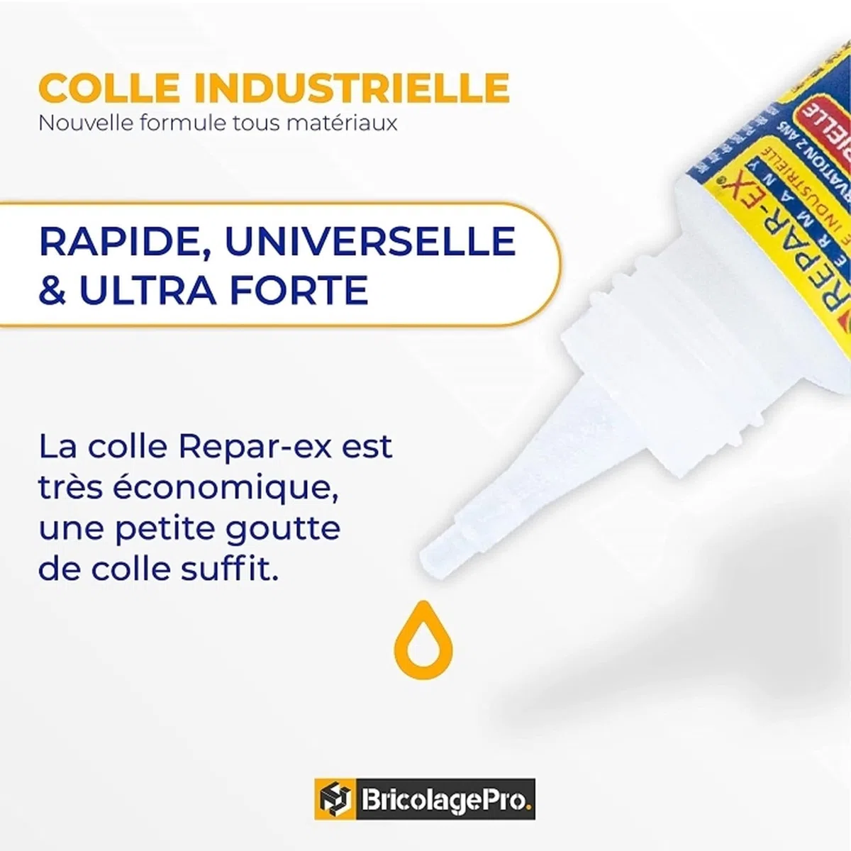Colle Professionnelle Repar-ex 20g – Colle Extra-Forte Tous Supports : Métal, Bois, Plastique, Verre, Céramique – Fixation Durable & Résistante à l’Humidité & Températures Extrêmes