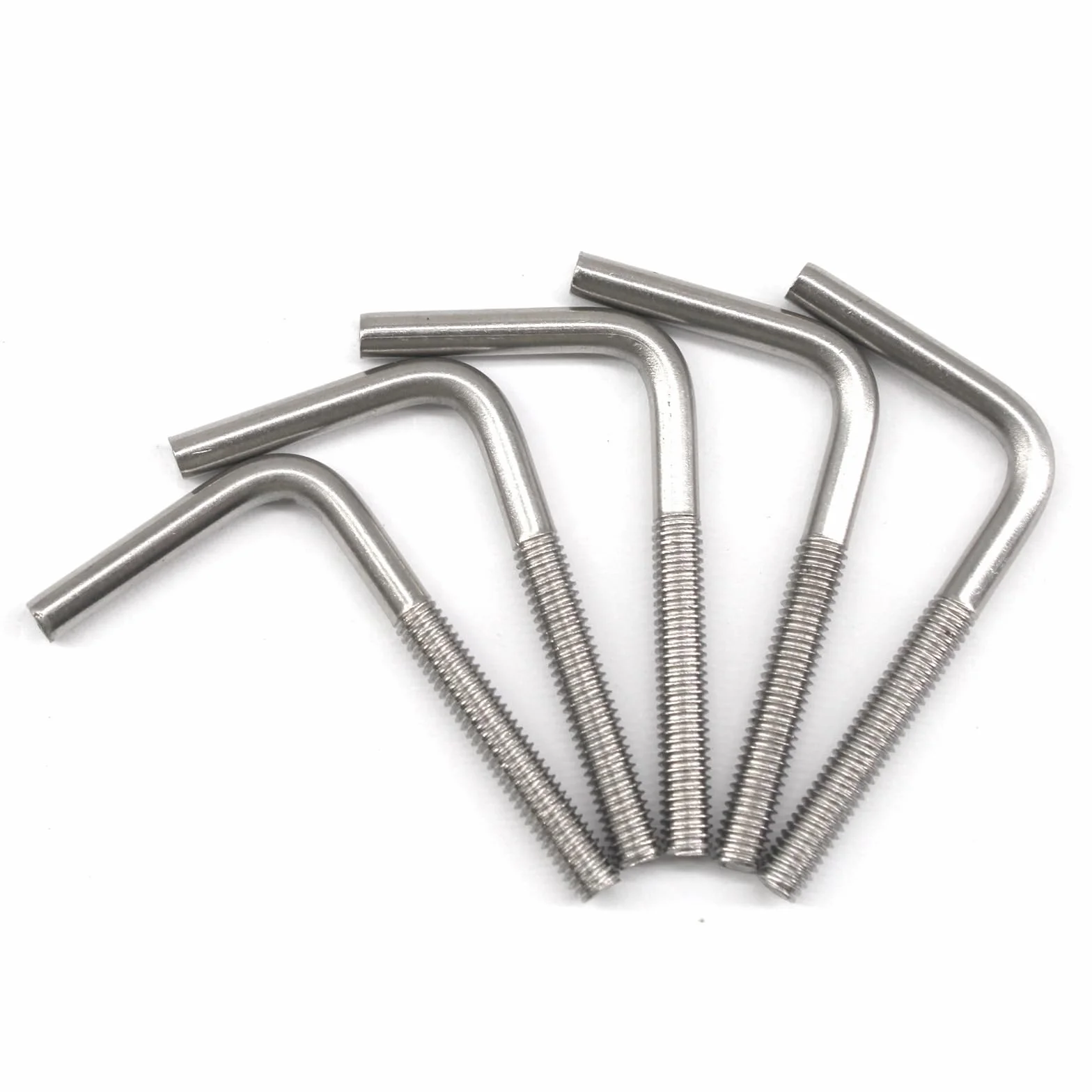 (Lot de 10) M8x100mm boulons d'ancrage en forme de L en acier inoxydable 304 à angle droit longs et carrés