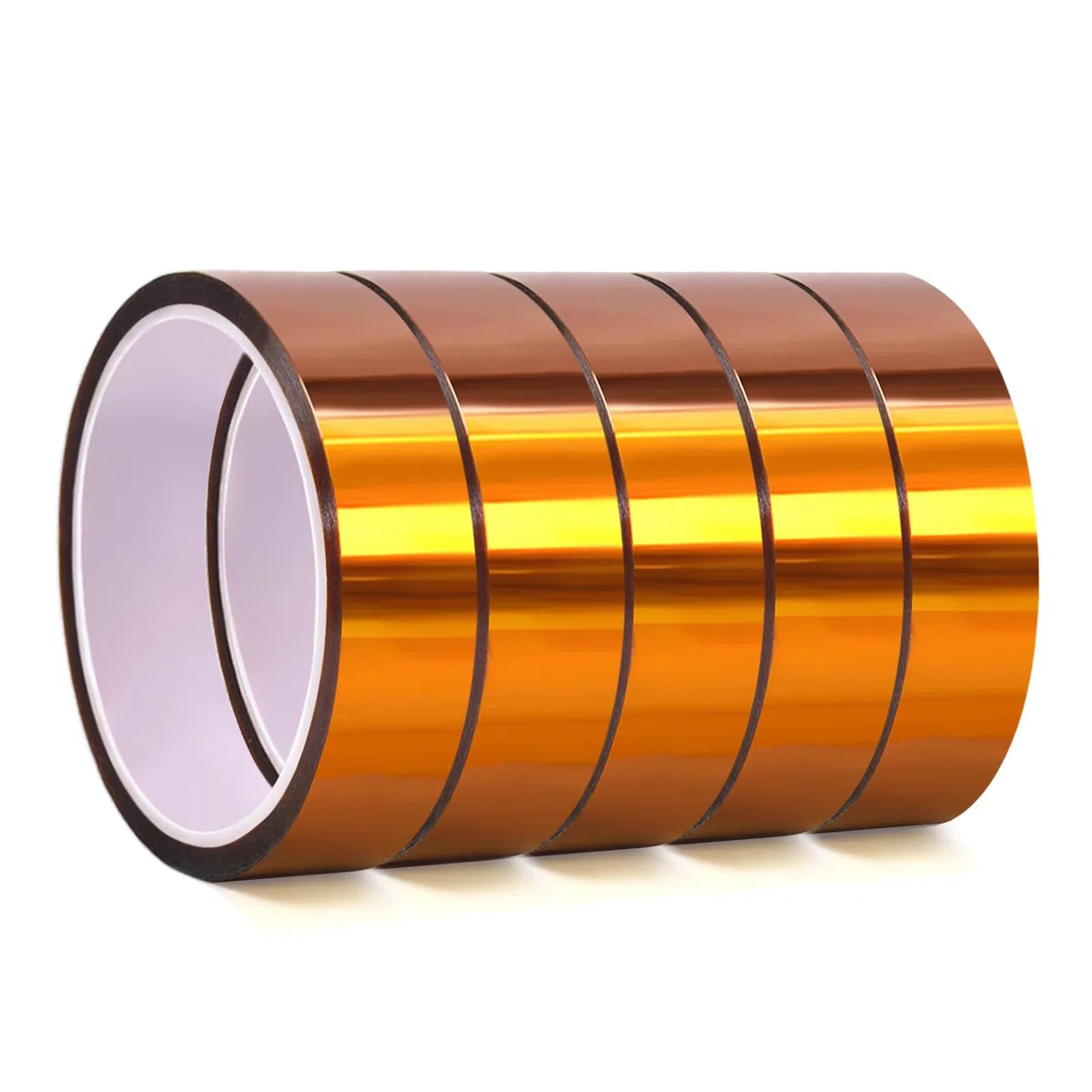 QILIMA Ruban Résistant à la Chaleur 5 rouleaux Ruban Adhésif Haute Température Rubans de Presse à Chaud Rubans Chauffants Ruban Isolant Fauve pour Presse à Sublimation et Imprimante 25 mm x 33 m