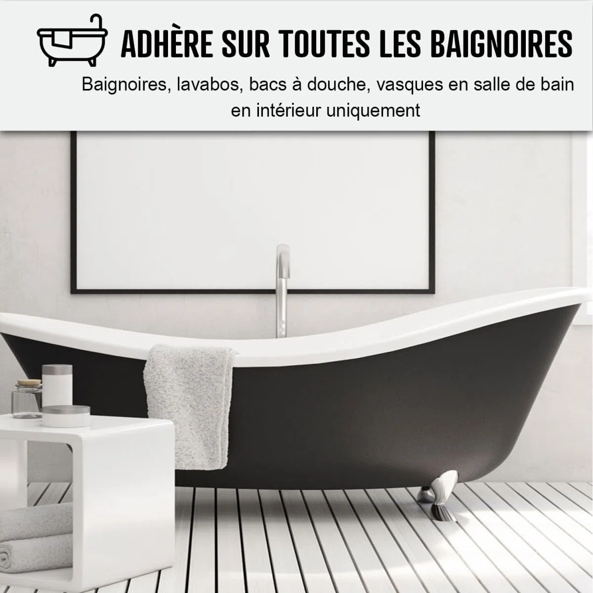 ARCANE INDUSTRIES Peinture Baignoire Lavabo Bac à douche : Résine Salle de Bain pour Baignoire émail, acrylique et fonte - 1 kg (jusqu'à 3 m² en 2 couches) Gris Argent - RAL 7001