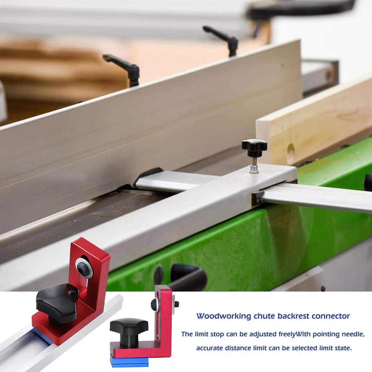 Arrêts de rail en T pour travail du bois Dispositifs d'arrêt de type Mitre Track Stop Butées coulissantes pour travail du bois Connecteur de rail en T en alliage d'aluminium Outils manuels